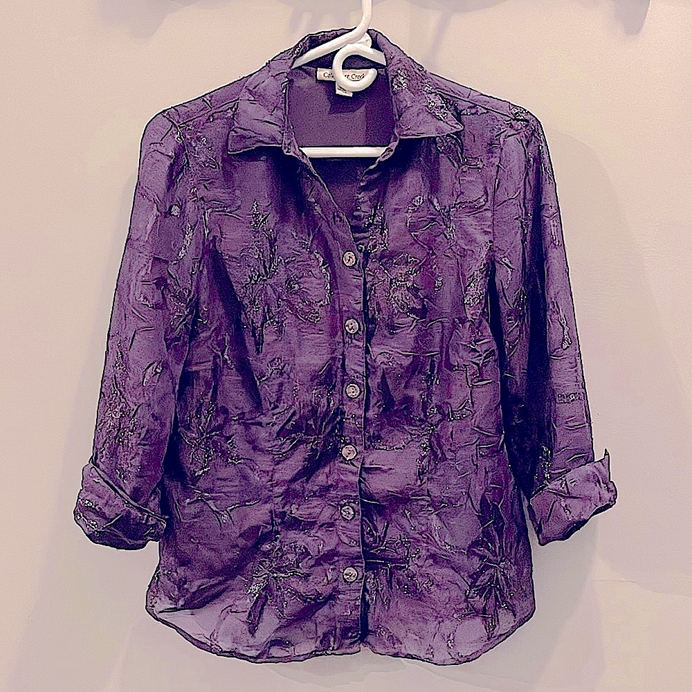 Coldwater Creek Purple Chiffon Ladies Blouse